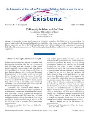 Rezvantalab, "Philosophy in Islam and the West