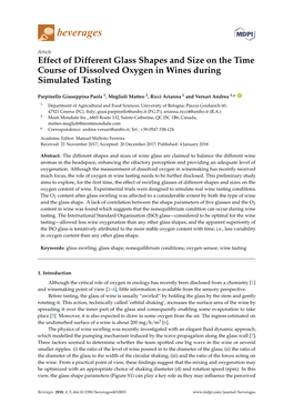Effect of Different Glass Shapes and Size on the Time Course of Dissolved Oxygen in Wines During Simulated Tasting