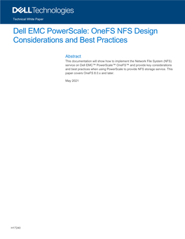 Powerscale Onefs NFS Design Considerations and Best Practices