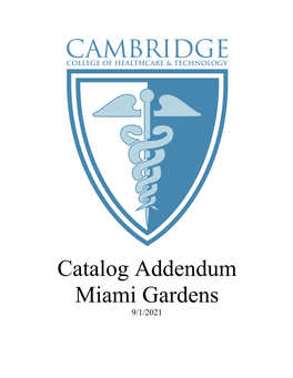Catalog Addendum Miami Gardens 9/1/2021