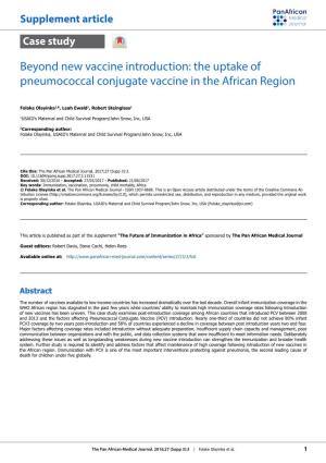 Beyond New Vaccine Introduction: the Uptake of Pneumococcal Conjugate Vaccine in the African Region