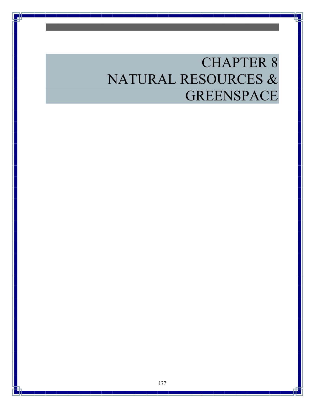 Chapter 8 Natural Resources & Greenspace