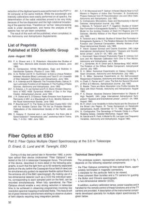 Fiber Optics at ESO Part 2: Fiber Optics Multiple Object Spectroscopy at the 3.6 M Telescape D