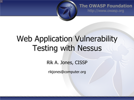 Web Application Vulnerability Testing with Nessus