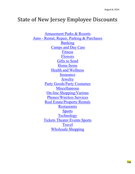 State of New Jersey Employee Discounts