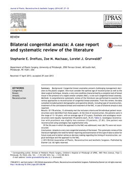 Bilateral Congenital Amazia: a Case Report and Systematic Review of the Literature
