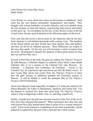 Little Women by Louisa May Alcott Study Guide Little Women Is a Story