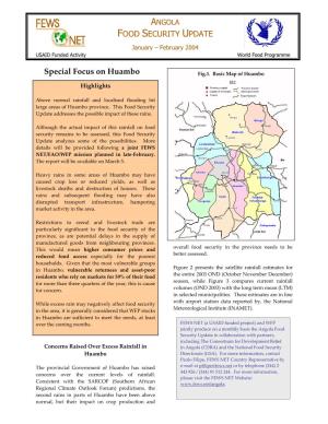 FOOD SECURITY UPDATE Special Focus on Huambo