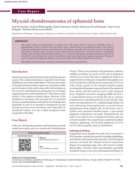 Myxoid Chondrosarcoma of Sphenoid Bone