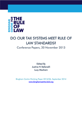 Do Our Tax Systems Meet Rule of Law Standards Law