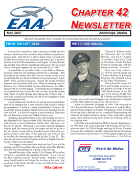 CHAPTER 42 NEWSLETTER May, 2007 Anchorage, Alaska