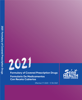 Formulary of Covered Prescription Drugs Formulario De