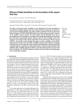 Effects of Eddy Variability on the Circulation of the Japan/ East Sea