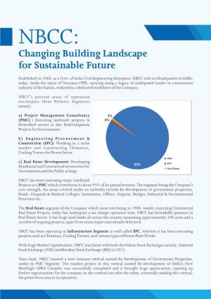 NBCC: Changing Building Landscape for Sustainable Future