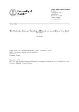 The Molecular Basis and Pathology of Phenotypic Variability in Urea Cycle Disorders