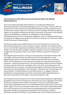 Lost Frequencies Als Toller Music-Live-Act Beim Weltcup 2020 an Der Willinger Mühlenkopfschanze