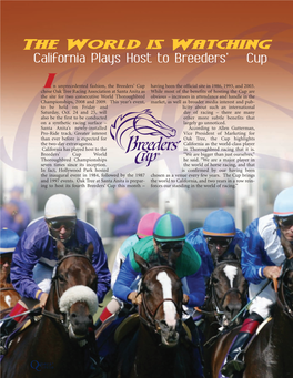 California Plays Host to Breeders'