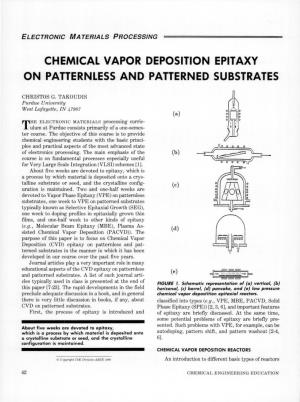 Chemical Vapor Deposition Epitaxy on Patternless and Patterned Substrates