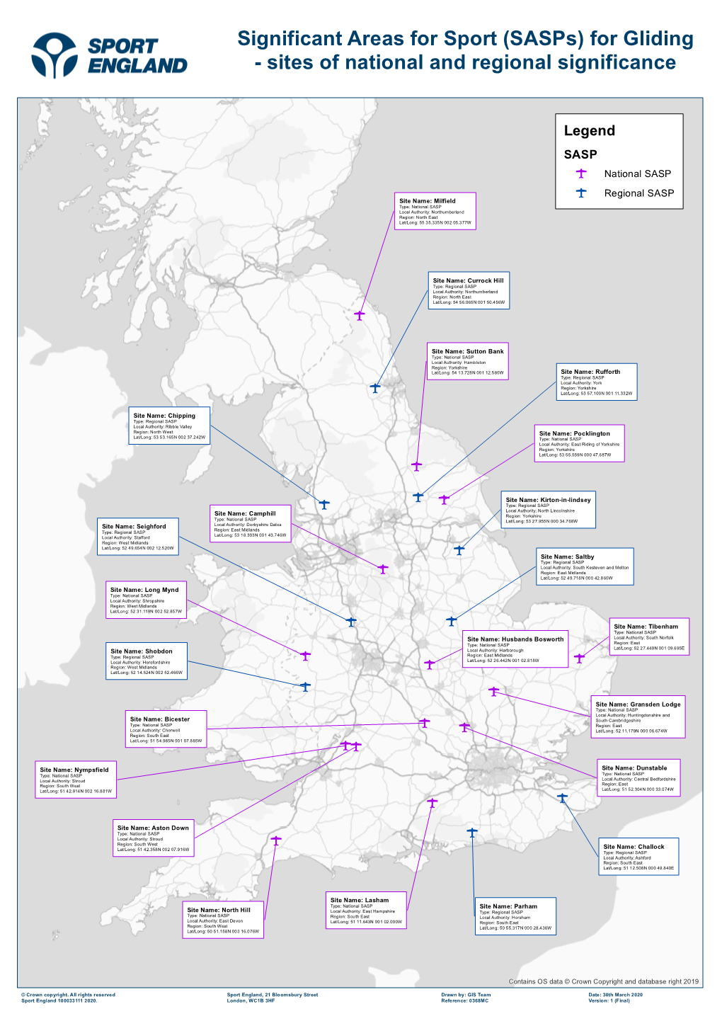 (Sasps) for Gliding - Sites of National and Regional Significance