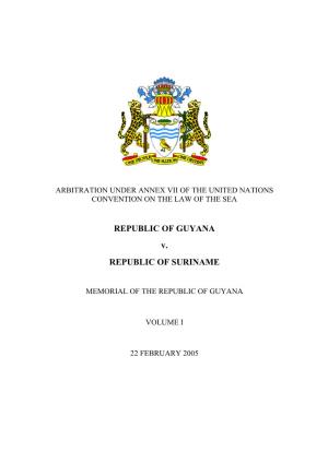 REPUBLIC of GUYANA V. REPUBLIC of SURINAME
