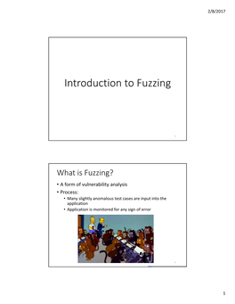 Introduction to Fuzzing
