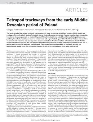 Tetrapod Trackways from the Early Middle Devonian Period of Poland