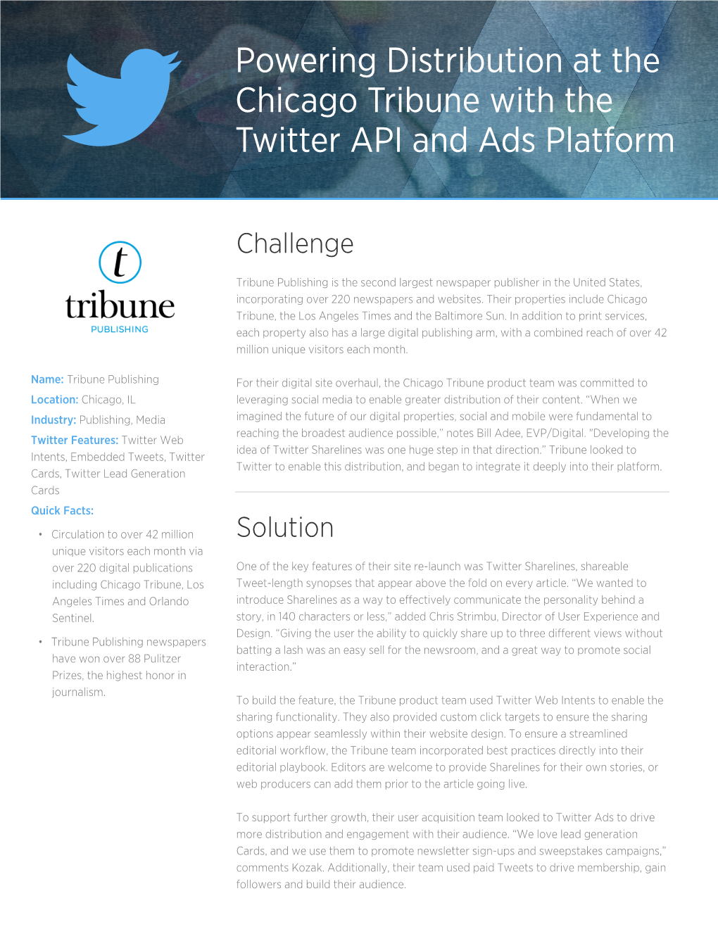 Twitter Case Study: Tribune Publishing