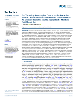 Pre‐Thrusting Stratigraphic Control on the Transition from a Thin