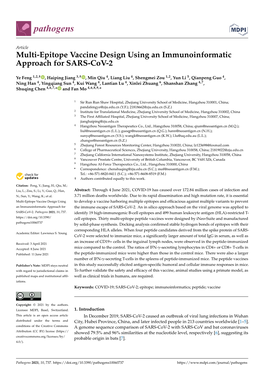 Multi-Epitope Vaccine Design Using an Immunoinformatic Approach for SARS-Cov-2
