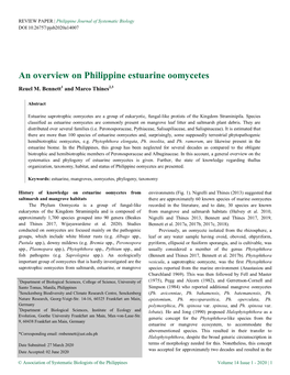 An Overview on Philippine Estuarine Oomycetes