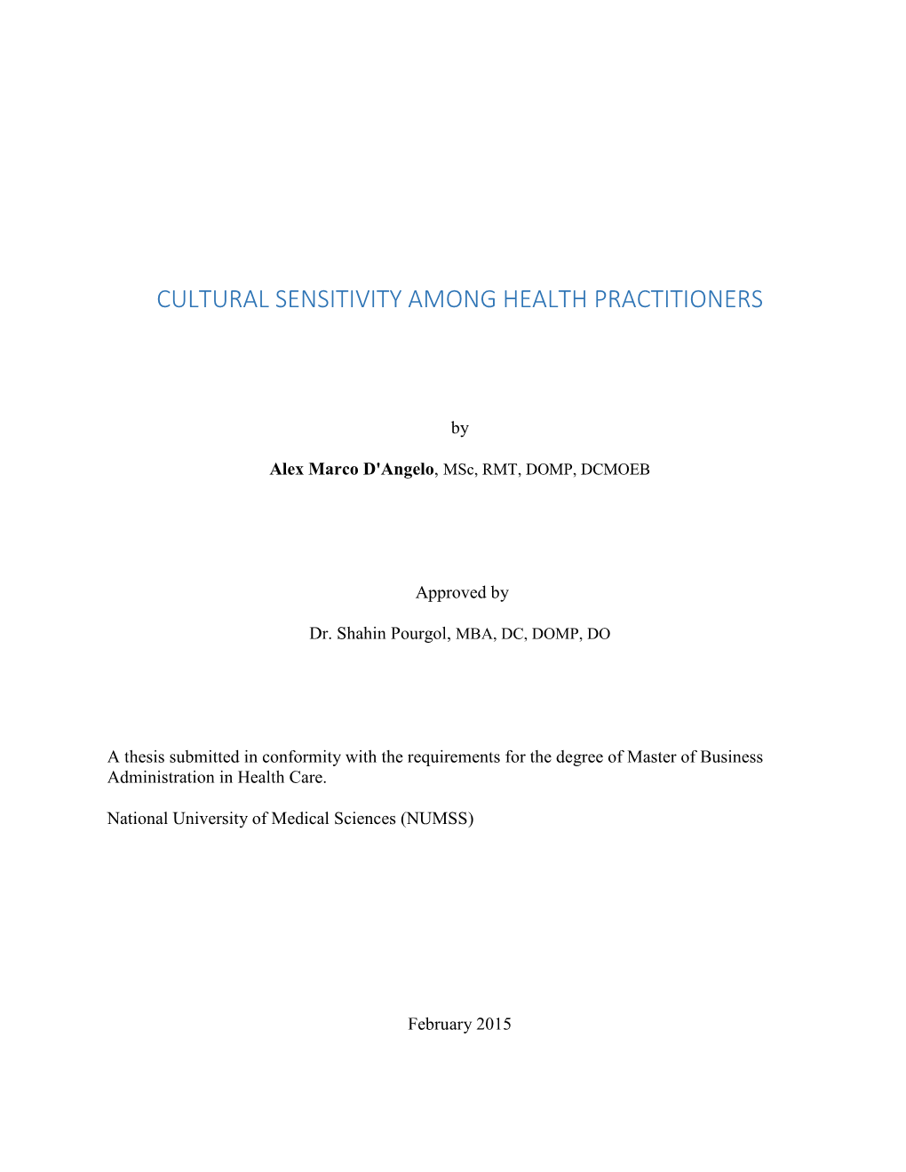 Cultural Sensitivity Among Health Practitioners