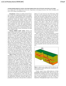 SUPER-PERMEABILITY ZONES and the FORMATION of OUTFLOW CHANNELS on MARS. S. C. Schon and J. W. Head, Brown University, Department