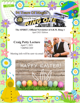 Craig Petty Lecture April 7, 2021 7:00PM CDT