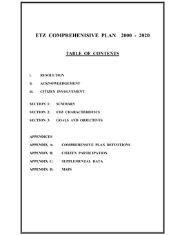 Etz Comprehensive Plan 2000 - 2020