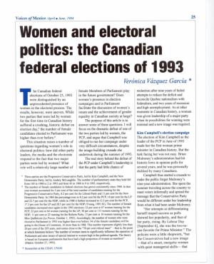 The Canadian Federal Elections of 1993 Verónica Vázquez García *