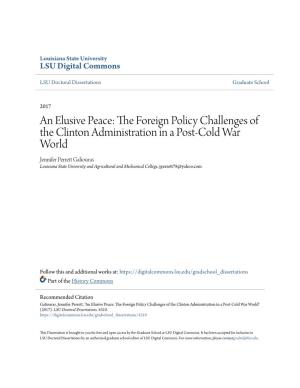 The Foreign Policy Challenges of the Clinton Administration in a Post-Cold War World
