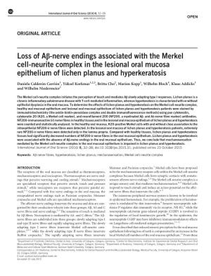 Nerve Endings Associated with the Merkel Cell-Neurite Complex in the Lesional Oral Mucosa Epithelium of Lichen Planus and Hyperkeratosis