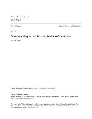 From Lady Mary to Lady Bute: an Analysis of the Letters