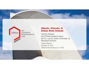 Albedo, Climate, & Urban Heat Islands