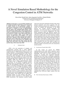 A Novel Simulation Based Methodology for the Congestion Control in ATM Networks