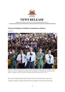 Nsmen and Employers Reaffirm Commitment to Defence