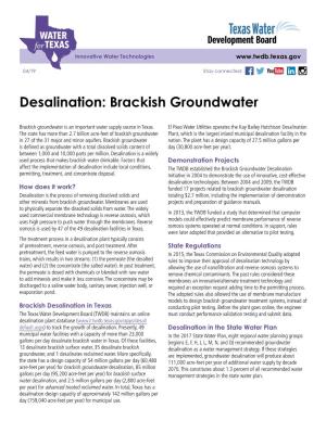 Desalination: Brackish Groundwater