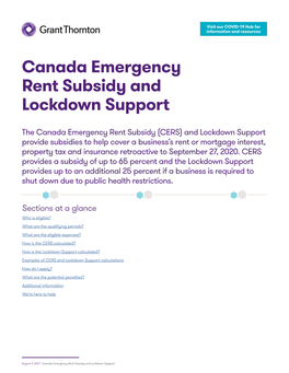 Canada Emergency Rent Subsidy and Lockdown Support