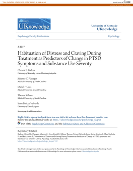 Habituation of Distress and Craving During Treatment As Predictors of Change in PTSD Symptoms and Substance Use Severity Christal L