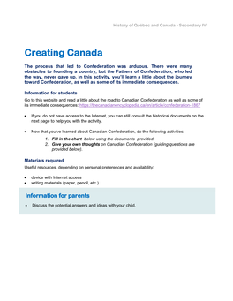 Creating Canada