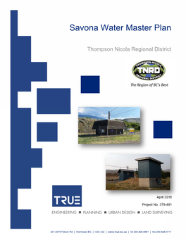 Savona Water Master Plan