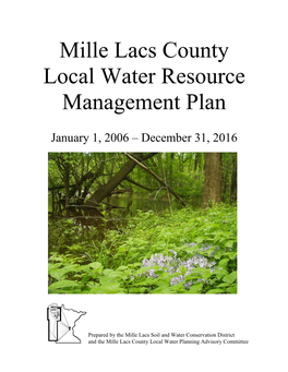 Mille Lacs County Local Water Resource Management Plan