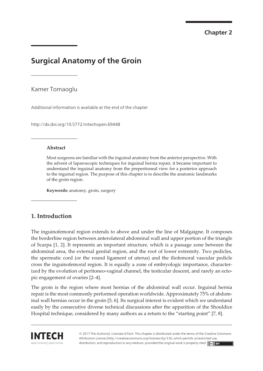 Surgical Anatomy of the Groin