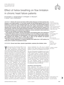 Effect of Heliox Breathing on Flow Limitation in Chronic Heart Failure Patients
