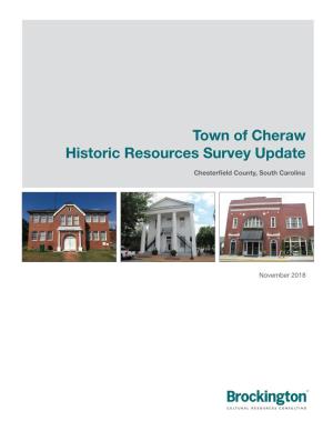 Town of Cheraw Historic Resources Survey Update